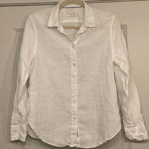 J Crew Baird McNutt Irish Linen Slim Sz 10 White